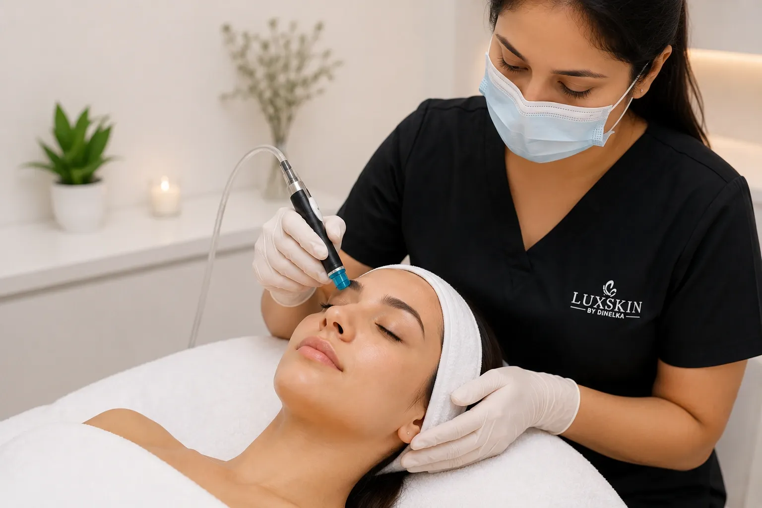 HIFU treatment being administered at Luxskin